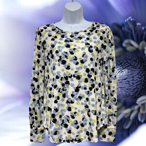 Ann Taylor-Women's Small Pullover Top Light Weight Multi-Color Floral Design